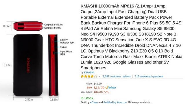 Fotografía - [Alerta Trato] KMASHI 10k mAh batería externa que cuestan menos $ 10 Después de Cupón Devoluciones Incluso más barato que antes